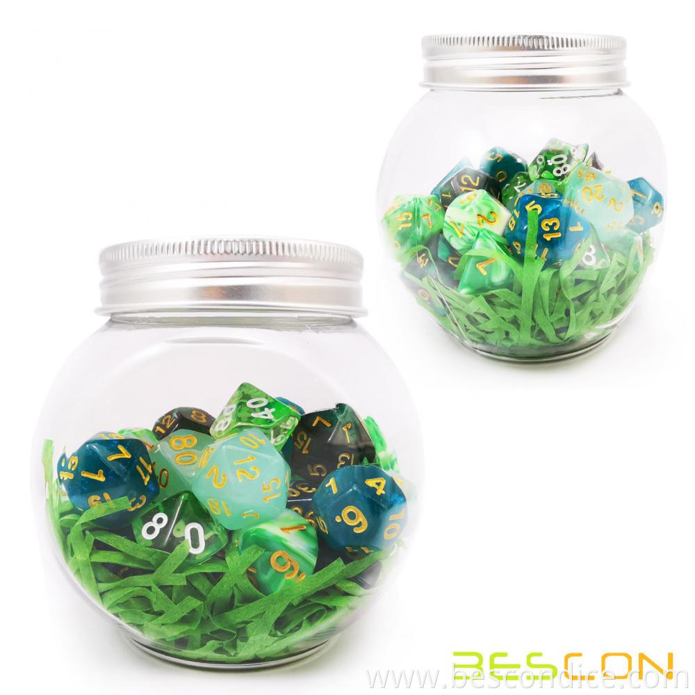 5 X 7 Sets 35 Pcs Colorful Polyhedral Emerald Dice Sets With Jar 3 5 X 7 Sets 35 Pcs Colorful Polyhedral Emerald Dice Sets With Jar 3
